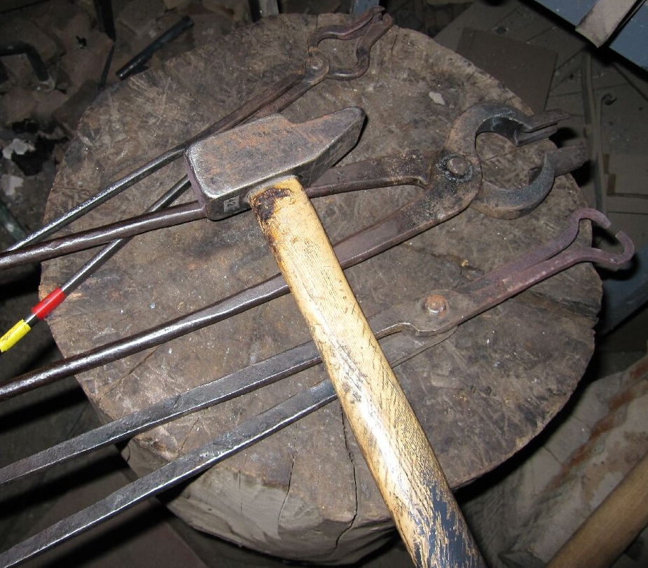 Top and bottom fullers - set of straight peen hammer and bottom fuller for  blacksmithing